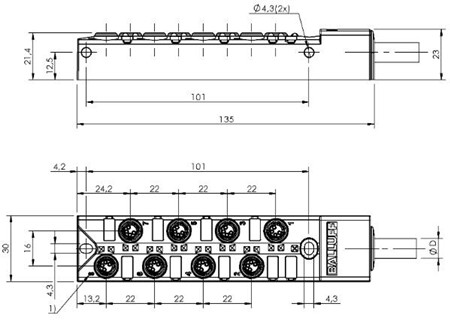 被動式分配器 BPI 8M3040-5K-B0-KPXK0-030