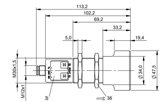 超聲波傳感器 BUS M30E1-PPC-35/340-S92K