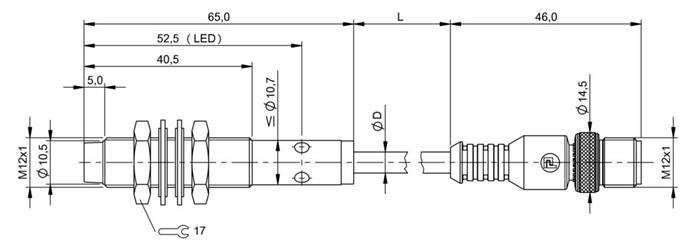 感應式距離傳感器 BAW M12MF2-UAC40F-BP01，5-GS04