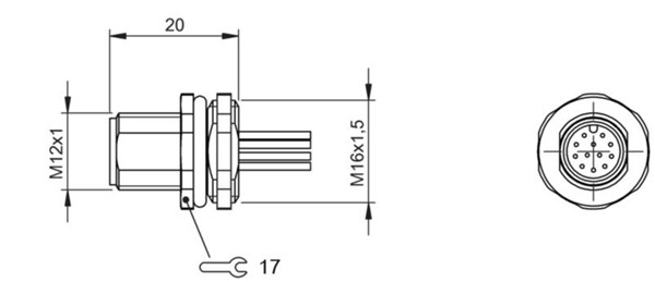 法蘭插接器 BCC M45C-0000-2A-RM081-020