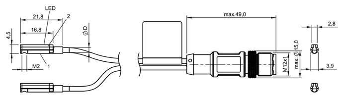 磁敏氣缸傳感器 BMF 214K-PS-C-2A-SA95-S4-00，3