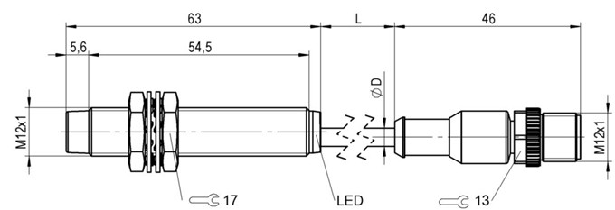 感應式距離傳感器 BAW M12MM-UAC70G-BP00，2-GS04