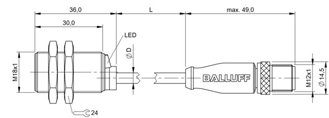 感應式距離傳感器 BAW M18ME-ICC50B-BP00，5-GS04-003