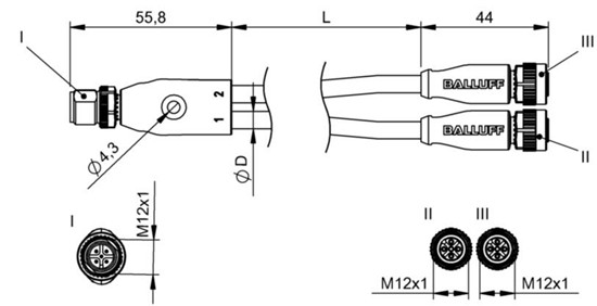 Y形分配器 BCC M415-M415-M415-U2064-010