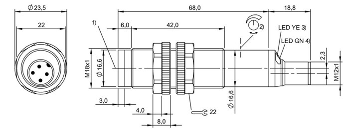 反射光柵 BOS 18K-PO-1LQK-E5-C-S4