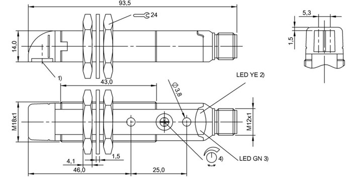 反射光柵 BOS 18KW-NA-1QC-S4-C