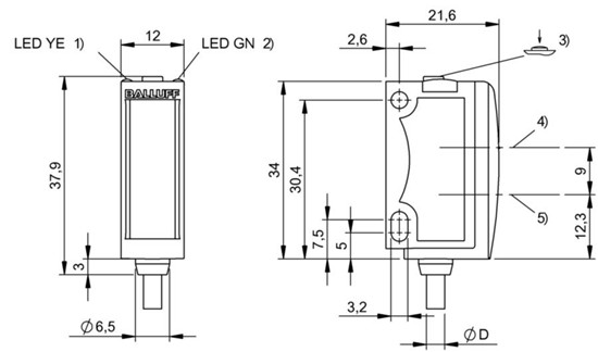 漫反射型傳感器 BOS 6K-NU-RD10-02