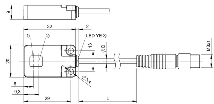 漫反射型傳感器 BOS R01E-PS-KD20-00，2-S49