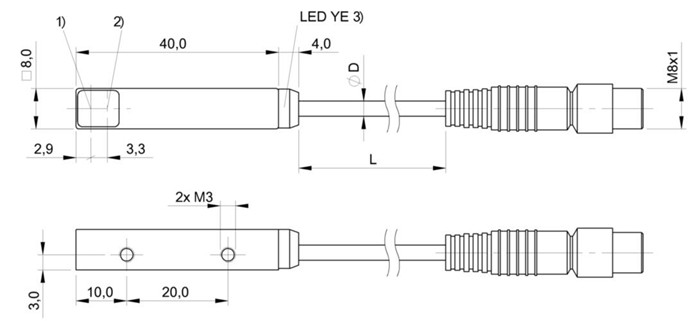 漫反射型傳感器 BOS Q08M-PO-LD20-0，02-S49